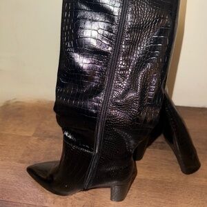 Black knee high boots